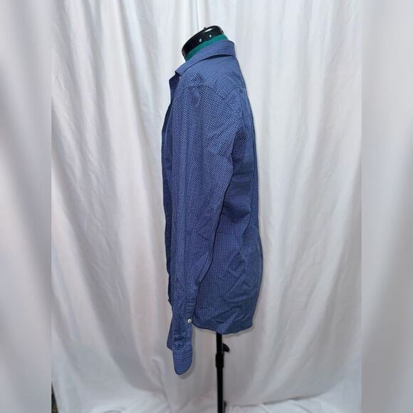 Lufian Elegant Blue Slim Fit Button Front Shirt | Sz L - Picture 4 of 6